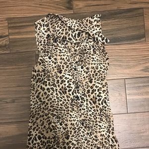 Sleeveless Leopard Blouse Small